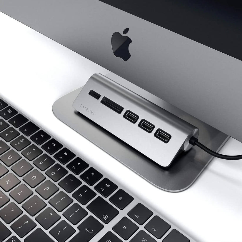 Satechi TYPE-C Aluminum USB Hub & Card Reader - Space Gray - iSTYLE RS