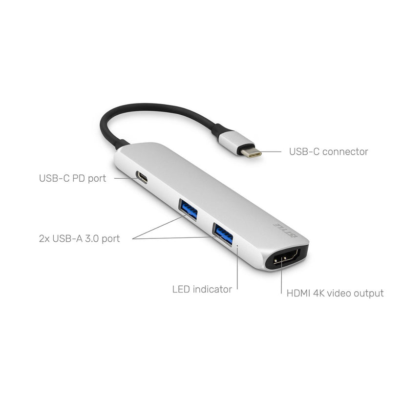 iSTYLE USB Type-C HUB 4K HDMI - silver/black - iSTYLE RS
