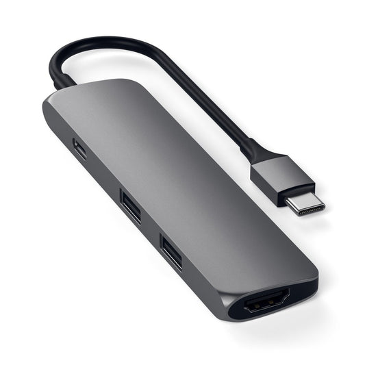 TYPE-C SLIM MULTI-PORT ADAPTER 4K - SPACE GRAY - iSTYLE RS