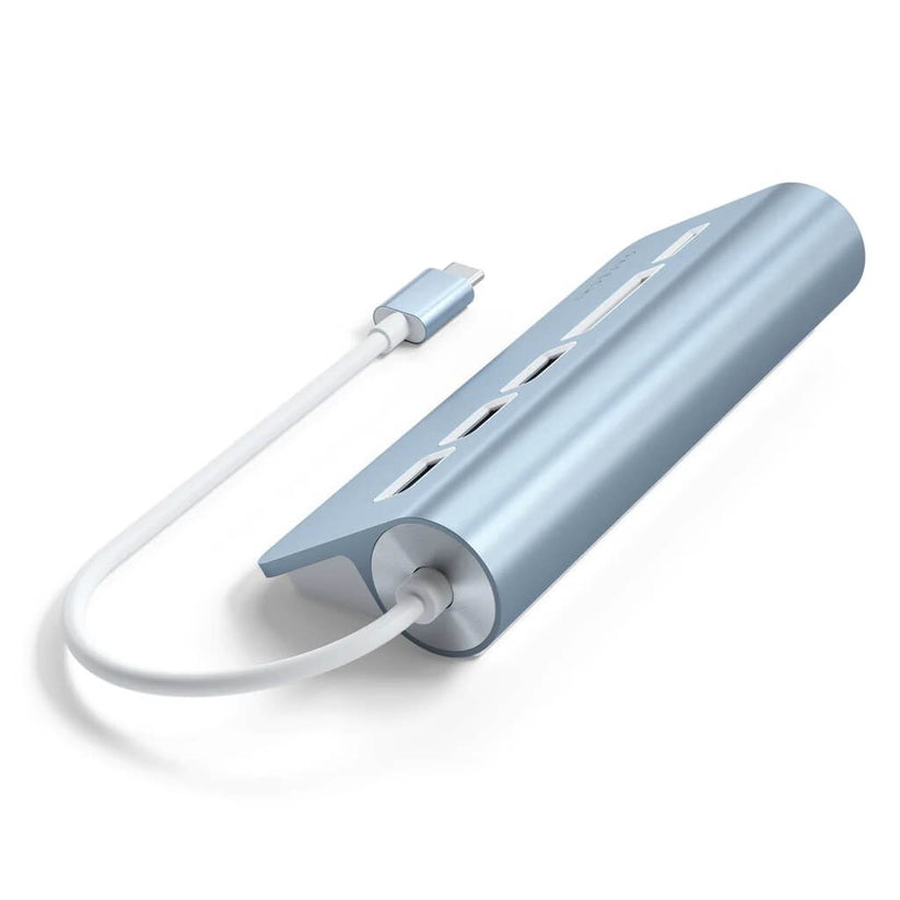Satechi Aluminium Type-C USB Hub (3x USB 3.0,MicroSD) - Blue - iSTYLE RS