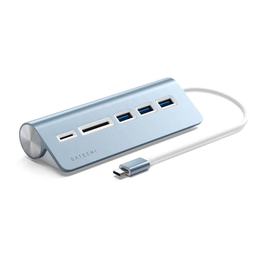 Satechi Aluminium Type-C USB Hub (3x USB 3.0,MicroSD) - Blue - iSTYLE RS