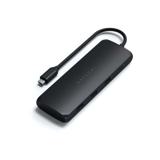 Satechi Aluminium USB-C Hybrid Multiport adapter (SSD Enclosure, HDMI 4K, 2 x USB-A 3.1 Gen 2 up to 10 Gbps) - Black - iSTYLE RS