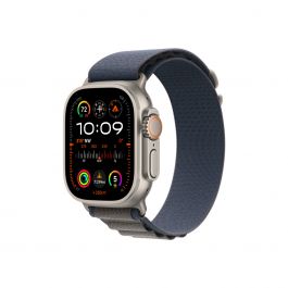 Apple Watch Ultra2 Cellular, 49mm Titanium Case with Blue Alpine Loop - Medium