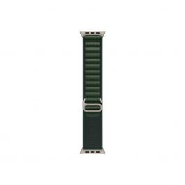 Apple Watch 49mm Loop:  Dark Green Alpine Loop - Medium - Natural Titanium Finish
