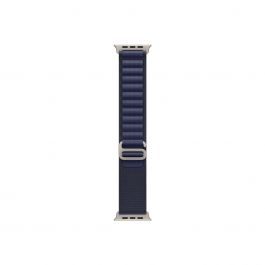 Apple Watch 49mm Loop:  Navy Alpine Loop - Medium - Natural Titanium Finish