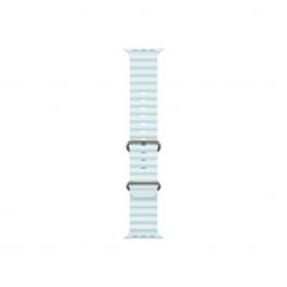 Apple Watch 49mm Band:  Ice Blue Ocean Band - Natural Titanium Finish