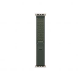 Apple Watch 49mm Loop:  Green Trail Loop - M/L - Natural Titanium Finish